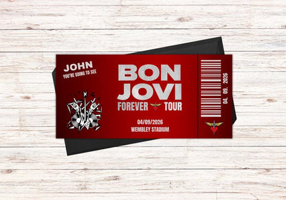 Personalised Bon Jovi Concert Ticket
