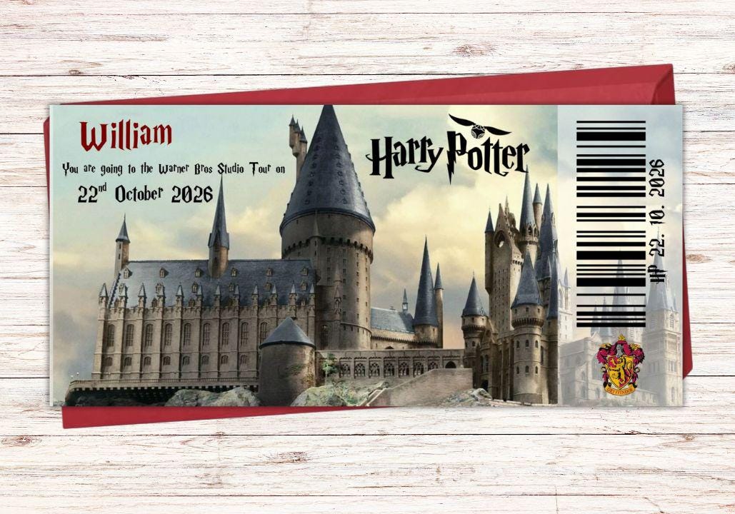 Custom Harry Potter World Ticket