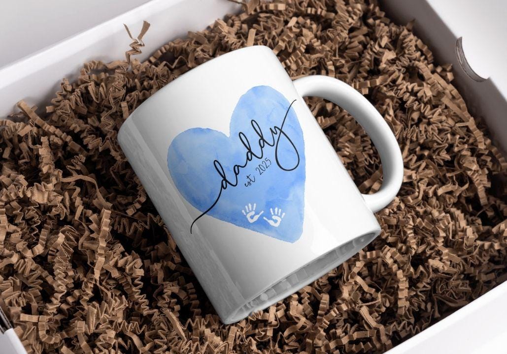 Personalised 'Daddy est. 2026/7' Mug: New Dad Announcement Gift