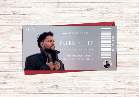 Calum Scott Personalised Concert Ticket | 2026 Tour Custom | Envelope Included Gift