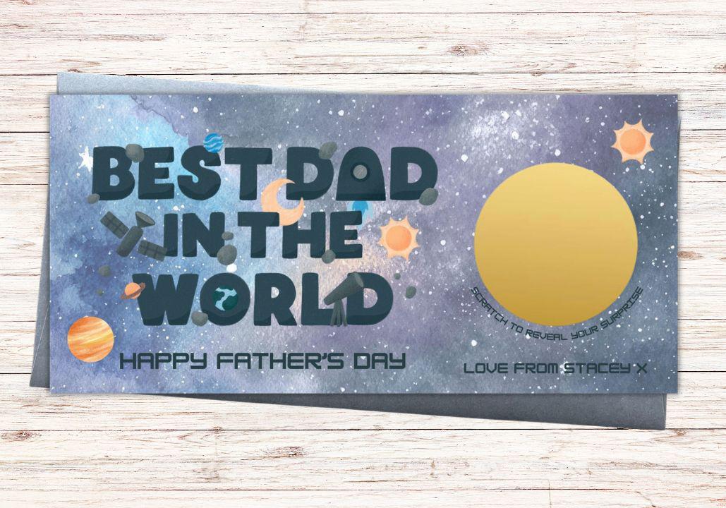 Personalised Father's Day Scratch Card | Custom Surprise Gift Voucher for Dad
