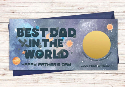 Personalised Father's Day Scratch Card | Custom Surprise Gift Voucher for Dad