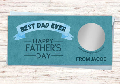 Personalised Father's Day Scratch Voucher – Custom Message Reveal Card