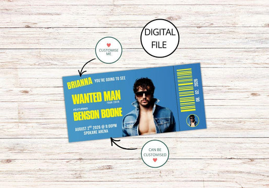 DIGITAL Benson Boone Wanted Man Tour Concert Tickets