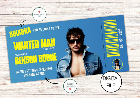DIGITAL Benson Boone Wanted Man Tour Concert Tickets