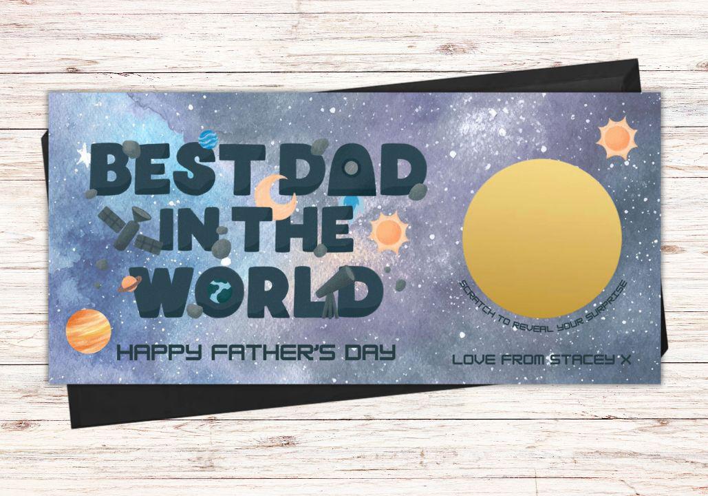 Personalised Father's Day Scratch Card | Custom Surprise Gift Voucher for Dad
