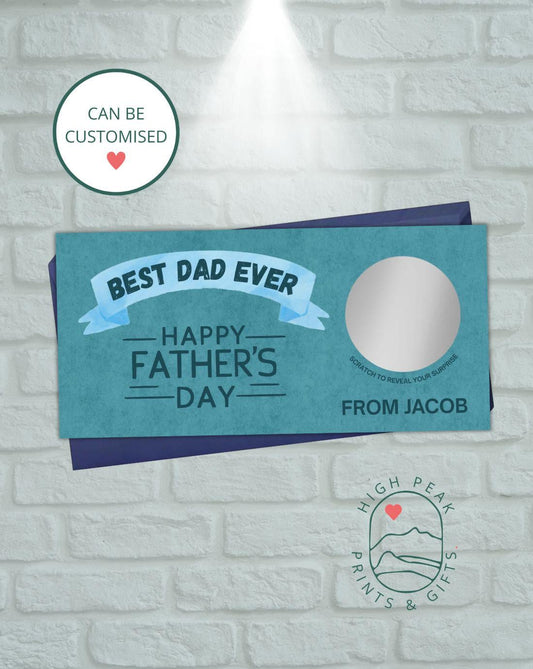 Personalised Father's Day Scratch Voucher – Custom Message Reveal Card