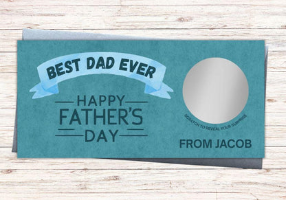 Personalised Father's Day Scratch Voucher – Custom Message Reveal Card