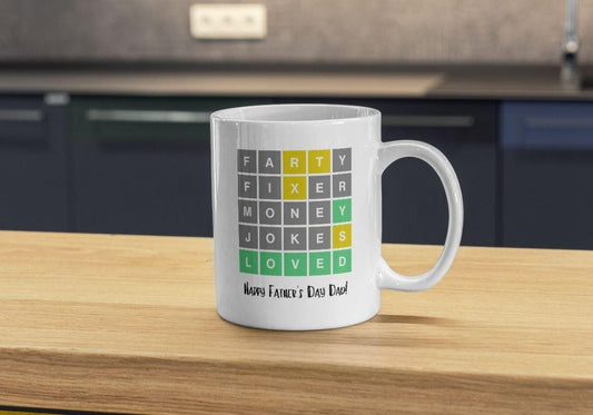 Wordle inspired Funny Father's Day Ceramic Mug