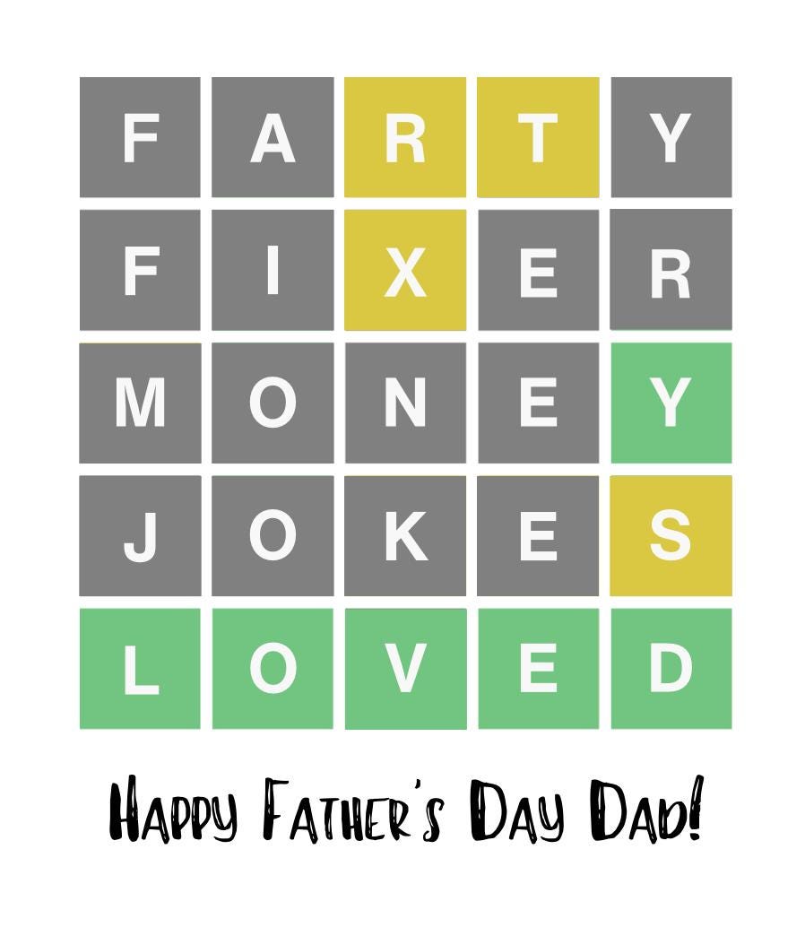 Wordle inspired Funny Father's Day Ceramic Mug